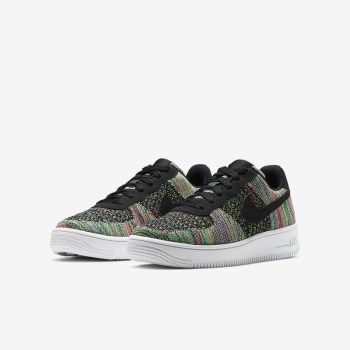 Nike Air Force 1 Flyknit 2.0 - Nagyobb Gyerek Utcai Cipő - Fekete/Rózsaszín/Fekete